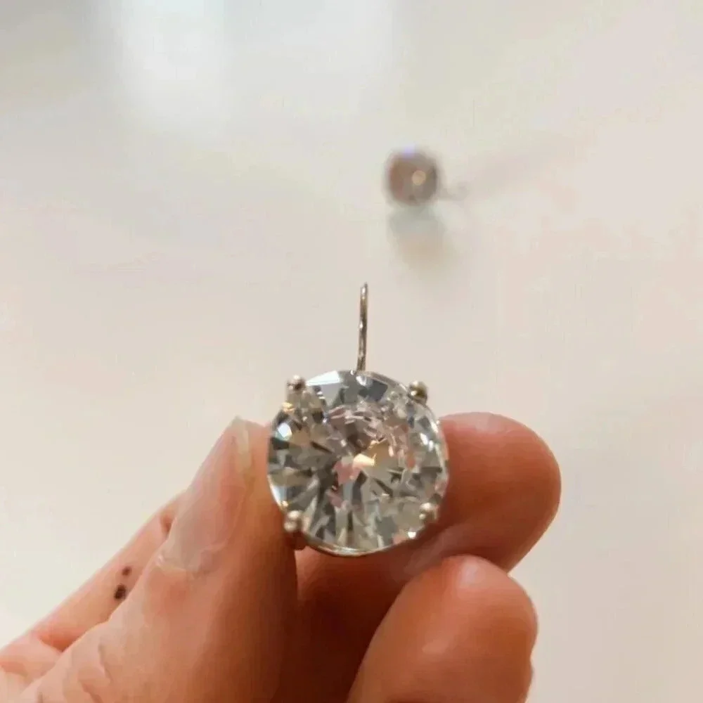 Big Bling Faux Diamond Earrings - Picture 6 of 12